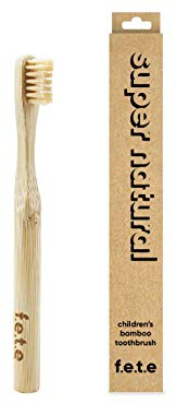 f.e.t.e | Super Natural Children's Bamboo Toothbrush | Biodegradable & Compostable Handle | Recyclable Soft Bristles | Sustainable | Vegan