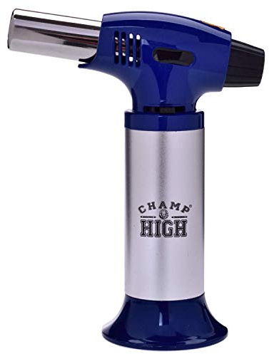 Champ HIGH – ProfiKüchenbrenner – Küchenbrenner 15,5 cm – wiederaufladbar – verstellbare Flamme Blueflame – Verwendung mit Butangas – für Crème Brûlée, Backen, Desserts, Crème Brûlée, Camping –