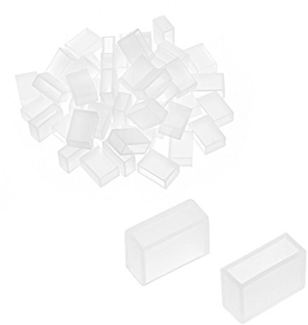 sourcing map 50Stk.Silikon Stecker 5050 10mm LED Rohr Streifen Licht End Kappe Abdeckung DE