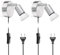 ledscom.de 2 Stück Leselampe LUNARA mit Schalter und Stecker chrom matt GU10 Wand-Leuchte 6,826W 630lm 100° warm-weiß