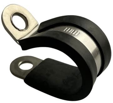 On1shelf 10 fascette stringitubo a P rivestite in gomma da 12 mm, in acciaio inox, qualità premium