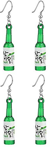 CutieJewelry For Women Cute Beer Bottle Soju Pub Party Unique Bottle Dangle Earrings (2 PACK)