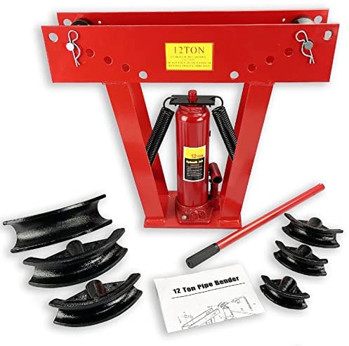 PIEGATUBI IDRAULICA 12T 6 MATRICI 43KG STRUTTURA MASSICCIA METALLO TUBI BARRE OFFICINA GARAGE UNIVERSALE