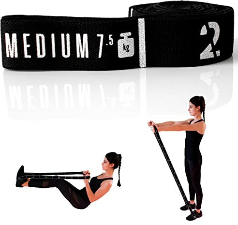 OTHERSPORTS® Fitnessband Medium Widerstandsband mit 8-Schlaufen Fitnesstraining, Gymnastik, Yoga und Reha Übungen