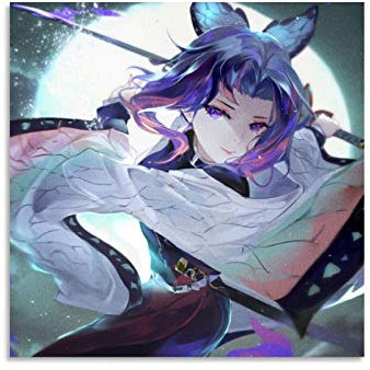 YZLI Anime Kochou Shinobu Poster, dekoratives Gemälde, Leinwand, Wandkunst, Wohnzimmer, Poster, Schlafzimmer, Malerei, 30 x 30 cm