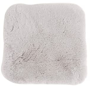 CB Home & Style Kunstfell Dekofell Teppich rosa grau Taupe Creme Sitzkissen Lammfellimitat Felloptik Verschiedene Größen (Grau, 38 x 38 cm)