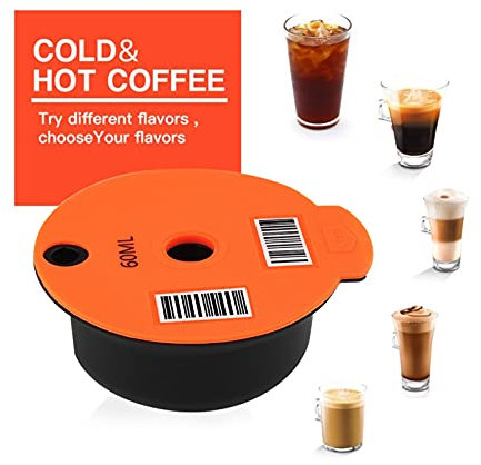 yaoqijie Capsule de café PP réutilisable POD avec Couvercle en Silicone en Acier Inoxydable FIT pour la Machine à café Bosch Tassimo Bosch Tassim 60ml / 180ml Lasting (Color : 60ml)