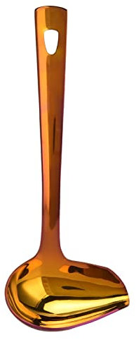 Petite louche à sauce, cuillère à sauce en acier inoxydable, cuillère à sauce dorée, louche à soupe avec bec verseur, poli miroir et lavable au lave-vaisselle