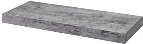 WOLTU Wandboard Wandregal CD DVD Regal Bücherregal Schweberegal Holz Board 40x22.9x3.8cm grau Eiche für Büro, Wohnzimmer, Schlafzimmer, Küche RG9372grei