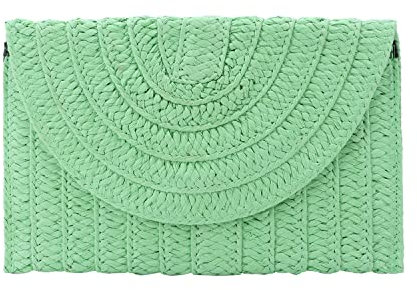 Syrads Straw Clutch Bag for Women Summer Clutch Purses Beach Envelope Clutches Purse Beach Bag,Green