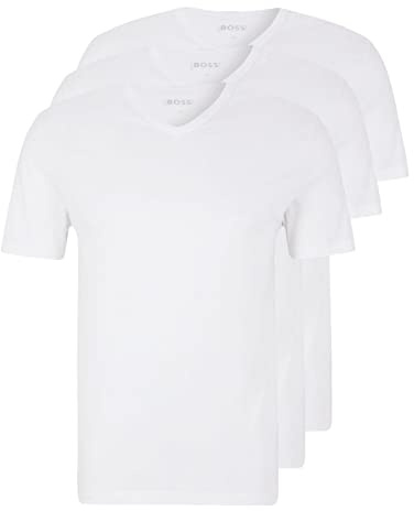 BOSS Herren Classic T-Shirts Kurzarm Shirts Pure Cotton V-Neck 3er Pack