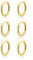 Gokeey Small Gold Huggie Hoop Earrings Set for Women 14K Real Gold Plated Hypoallergenic Lightweight Earrings for Sensitive Ears Everyday Earrings Sets for Multiple Piercing Cartilage Hoop Earrings