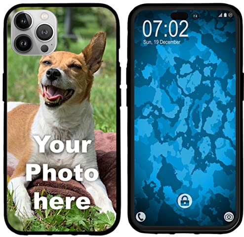 PhoneNatic personalisierte Handyhülle für iPhone 14 Pro Max Custom Case in Schwarz zum selbst gestalten mit eigenem Foto Bild Text individuell