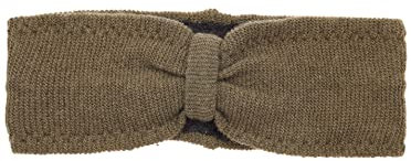 Zwillingsherz Stirnband mit Kaschmir - Hochwertiges Strick-Kopfband für Damen Frauen Mädchen - Uni - Mit Fleece - Wolle - Ohrenschutz - Haarband - warm - weich für Winter und Frühjahr khaki