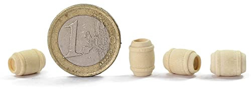 Evemodel 50Stk. Modell Holz Eimer Wassertonne Spur H0 1:87 Holzfässer für Modellbau Landschaftsbau Dekoration (10,5mm)