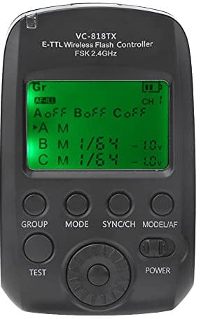 Neewer Trigger, VISICO VC818TX E TTL Flash Trigger Wireless 2.4G Transmitter Maximum Support for 1 8000s High Speed Synchronization Supports 8 Channels 30ID