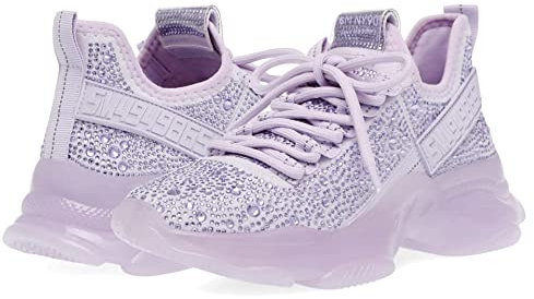 Steve Madden Damen Maxima Sneaker, Flieder, 40 EU, Lila Strass