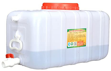 SPEGZ Bidón para Agua Contenedor De Agua De PláStico Horizontal Espesa Blanca Tanque De Agua De La Tina PortáTil Agua Potable DepóSito Adecuado para El Uso De Coches De Viaje De Campo(Size:25L)