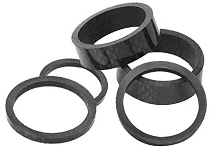 SULIUDAJI 5 Stück Bike Headset Spacer, Fahrrad Ahead Vorbau Spacer, Lenkervorbau Distanzscheiben, Fahrrad Headset Spacer Abstandshalter aus Vollkarbon, Rennrad Distanzscheiben, für Rennräder/MTB