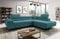 ML Furniture Ltd Avatar Kord Ecksofa in L-Form 277 x 73 x 203 cm mit Schlaffunktion und Bettzeugbehälter - Schlafsofa mit Bettkasten - Eckcouch mit Stauraum - Links - Farbe: Kord Türkis