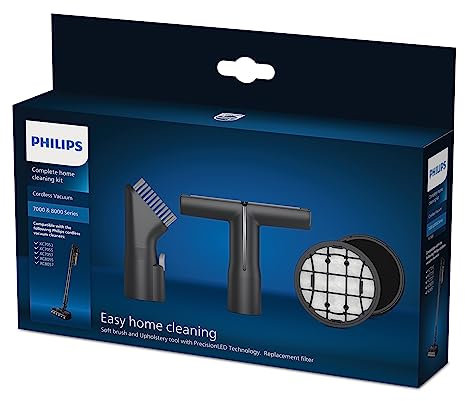 Philips Cepillo Mini TurboBrush para aspiradoras sin cable de las series 7000 y 8000, Limpia superficies blandas rápidamente, Compatible con: XC7053, XC7055, XC7057, XC8055, XC8057 (XV1684/01)