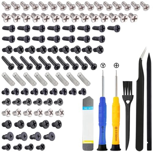 ZHUROUPU 83Pcs Complete Full Set Screws Replacement Kit for Nintendo Switch Oled NS Console and Joycon, with for Philips Tri-Wing Head, Cross Screws, Springs and Screwdriver Repair Tools