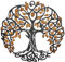 PATIKIL Metal Tree Wall Decor, Tree of Life Wall Sculpture Ornament Hanging Wall Decoration for Home Indoor Outdoor, Yellow Black