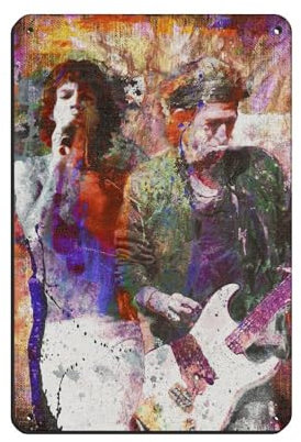 Keith Richards und Mick Jagger Poster Blechschild Vintage Metall Pub Club Cafe Bar Home Wandkunst Dekoration Poster Retro 20 x 30 cm