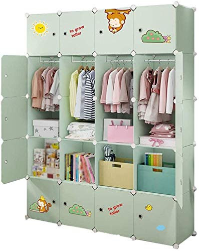 Generisch Aufbewahrungsorganisator, geteiltes Gitter, Kleiderschrank, Spind, zum Aufhängen, herausnehmbarer Stauraum, Kunststoff, mit Regalen an der Tür, tieferer Würfel, für Kleidung, Schla