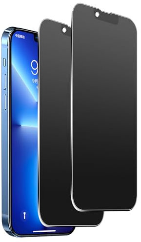 Funrae Matte Sichtschutz Schutzfolie Kompatibel mit iPhone 13 Pro Max für Panzerglas [2 Stück], 9H Anti Fingerabdrücke Matt Anti-Spy Folie, Blendschutz Privacy Anti-Spähen Schutzglas