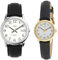 Timex Easy Reader Men's 35mm Black Leather Strap Date Window Quartz Watch T2H281 & Easy Reader Women's 25mm Leather Strap Watch T20433