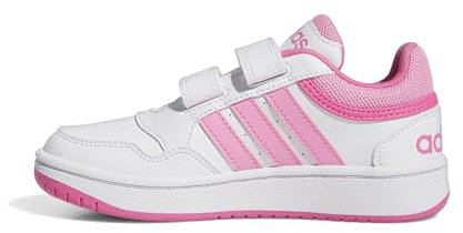 adidas Unisex Kinder Hoops Lifestyle Basketball Hook-and-Loop Shoes Schuhe, FTWR White/Bliss pink/Pulse Magenta