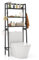 COSTWAY Over Toilet Storage Unit, 3-Tier Freestanding Bathroom Shelf Space Saver Organizer with Toilet Paper Holder, 2 Hooks and Adjustable Bottom Bar, Metal Frame Over The Toilet Storage Rack (Black)