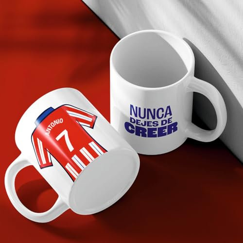 C&P Taza Personalizada de Fútbol | Regalo Original para Aficionados del Fútbol | Taza de Desayuno | Regalo Equipo de Fútbol | Diseño Único y Duradero (A.Madrid)