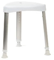 Homecare Innovation® Tabouret de douche triangulaire - Hauteur réglable - Jusqu'à 136 kg - Blanc