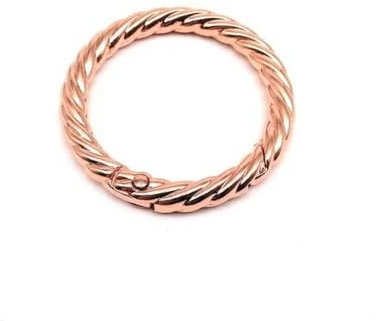 5 Stück Feder-O-Ring, offen, gedreht, für Ledertaschen, Handtaschen, Gürtelschnalle, Karabinerverschluss, Schlüsselanhänger, Hundekette, Schnapphaken, Innendurchmesser 20 mm, Roségold