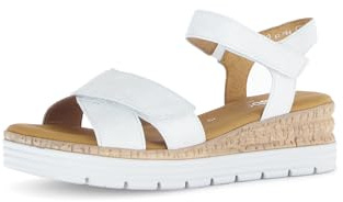 Gabor Damen Riemchensandalen, Frauen Sandalen,Sommersandalen,flach,Sommerschuhe,Freizeitschuhe,offene Schuhe,Strandschuhe,Bianco,39 EU / 6 UK