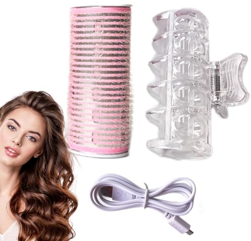 Sleek Design Hair Roller, Usb Hair Curler, Hair Curling Tools, Portable Hairs Rollers 3.2 × 8.5 cm for Curling Styling, Bangs Curling Device, Curler, Pink, Purple, Blue, Green, Black Color