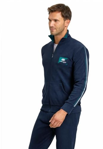 Il Granchio Tuta UOMO in Pile con Zip Intera, Tuta Casa, Tuta Uomo Invernale, Tuta Uomo Sportiva (2022 BLU, XXL)