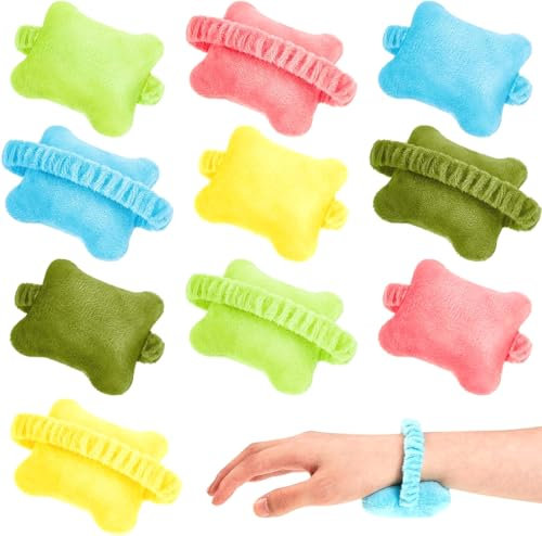 10Pack Wearable Mouse Wrist Rest Set, Comfortable Keyboard Wrist Support Cushions with Elastic Band, Suitable for Home Office(Muti-Color)