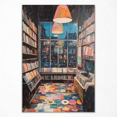 Yaasilinage Vinyl Record Store Poster, Musik-Leinwand, Wandkunst, Albumcover-Kunstdruck, Retro-90er-Jahre-Musikzimmer-Wanddekoration, Vintage-Album-Poster für Zimmer, ästhetisch, Aufnahmebild für