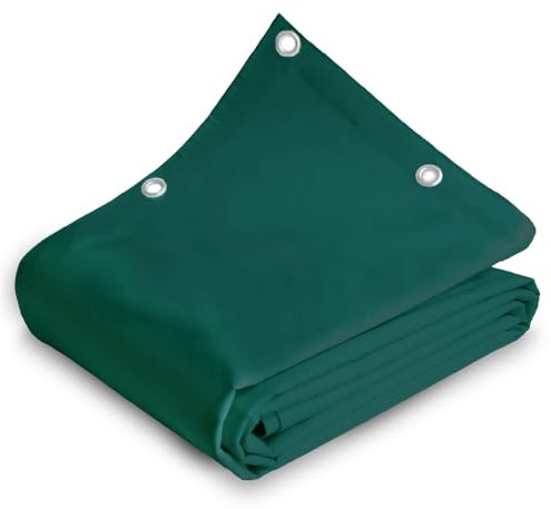 Telomeriti Telone in PVC 650g/m², con Occhielli in Alluminio, Rinforzato, per Camion, Impermeabile, Copritutto da Esterno, Vari Colori, Made in Italy (Verde Scuro, 3x8 Metri (24 MQ))