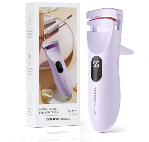 TOUCHBeauty Beheizte Wimpernzange mit LED-Display, wiederaufladbar, elektrische Wimpernzange, 3 Temperaturmodi, farbwechselndes Silikon-Pad, 10 Sekunden schnelle Wärme und lange Lebensdauer, AG