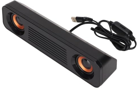 Ohulelks Wired Speaker 3.5mm Plug HiFi Stereo Subwoofer USB Powered Portable Desktop Long Speaker for TV Computer Laptop