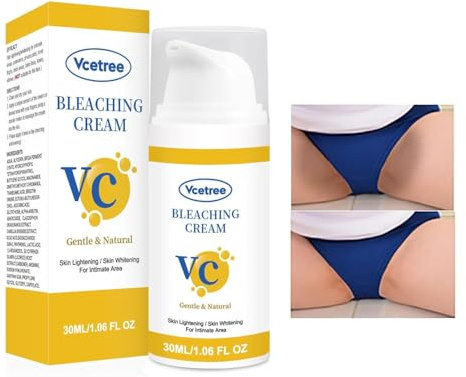 Vcetree Skin Bleaching Cream Skin Lightening for Body Intimate Areas, Private Parts, Underarm, Knees, Elbows, Inner Thigh, Bikini Area, Whitening Cream Dark Spot Remover For Intimate Areas (1FL OZ)
