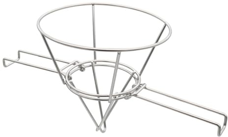 Filtre à huile conique pour friteuse de 25 cm, support de filtre à huile de cuisson avec bras pliables, support de filtre en acier inoxydable pour filtres à huile de cuisson