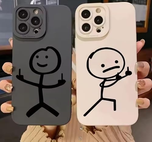 TBNMBGY Handyhülle 2 Stück für iPhone 13 Hülle 6.1'' Anime Niedlich Cartoon Matchman Motiv Manga Design Case Kameraschutz 2 pcs Schutzhülle Stoßfest TPU Silikon Weich Ultra Dünn Cover