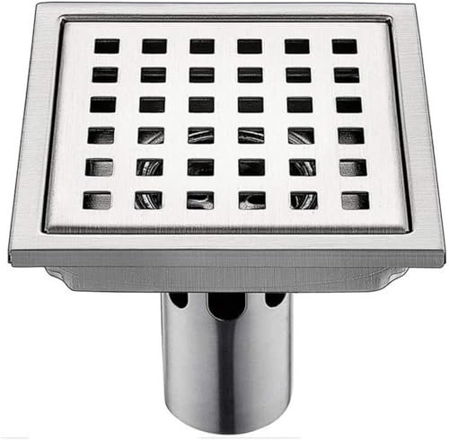 DFGHNBVC Floor Drain,Wet Room Shower Tray Filter Simple Grid Steel Large Flow Drainer Square Waste Grate With Hair Strainer 1Pcs