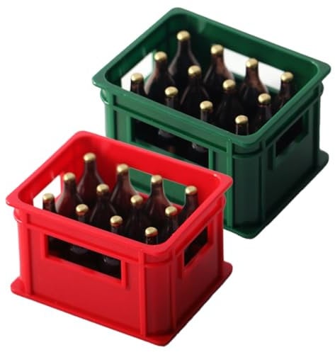 Mini Beer Bottles 2PCS Plastic Fake Beer 2.3x1.9x1.5 inch Miniature Coke Bottle Simulation Miniature Bottles for Dollhouse Decor