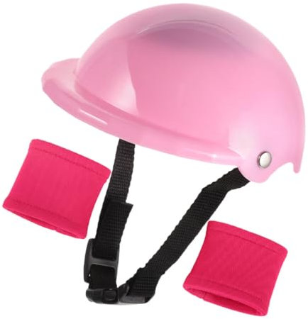 BESTonZON 1 Satz Doll Sports Supplies Stylischer Mini Fahrradhelm und Schutzpolster für Puppen Sicheres Zubehör für Kreatives Rollenspiel und Sportliche Aktivitäten